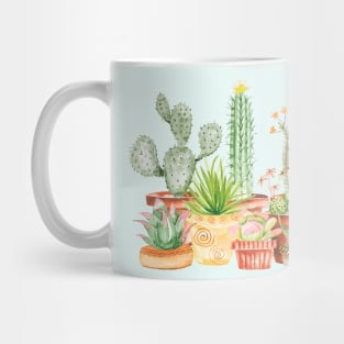 Classic Watercolor Cactus Family Mug